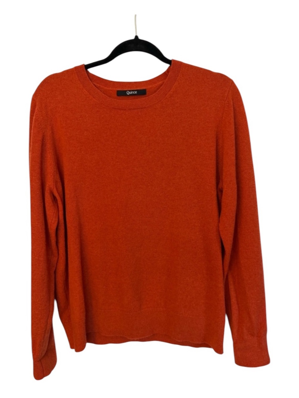 Quince Knit Rust Crew Neck Long Sleeve Pullover Sweater 100% Cashmere Women XL